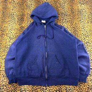 Vintage 80s USA Olympic Committee Zip Up Hoodie Faded Navy Large Made in USA